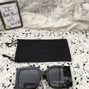 Martha Stewart Oversized Square Black Sunglasses